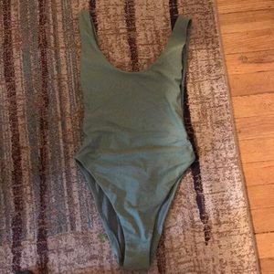 One piece army green swim suit